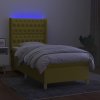 Box spring postel s matrací a LED 100x200 cm textil [3139096] (Barva Tmavě hnědá)