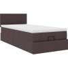 Osmanský rám postele s matrací 100x200cm textil [3312204] (Barva Tmavě hnědá)