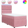 Box spring postel s matrací 100x200 cm samet [3294573] (Barva Růžová)