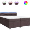Box spring postel s matrací 200x200 cm textil [3289485] (Barva Tmavě hnědá)