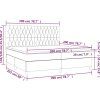 Box spring postel s matrací a LED 200x200 cm samet [3136324] (Barva Tmavě šedá)