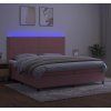 Box spring postel s matrací a LED 200x200 cm samet [3136083] (Barva Světle šedá)