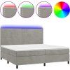 Box spring postel s matrací a LED 200x200 cm samet [3136083] (Barva Světle šedá)