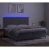 Box spring postel s matrací a LED 200x200 cm samet [3136083] (Barva Světle šedá)