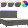 Box spring postel s matrací a LED 200x200 cm samet [3136083] (Barva Světle šedá)