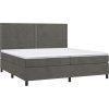 Box spring postel s matrací a LED 200x200 cm samet [3136083] (Barva Světle šedá)