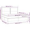 Box spring postel s matrací a LED 200x200 cm samet [3136083] (Barva Světle šedá)