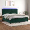 Box spring postel s matrací a LED 200x200 cm samet [3136083] (Barva Světle šedá)