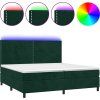 Box spring postel s matrací a LED 200x200 cm samet [3136083] (Barva Světle šedá)