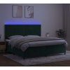 Box spring postel s matrací a LED 200x200 cm samet [3136083] (Barva Světle šedá)