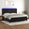 Box spring postel s matrací a LED 200x200 cm samet [3136083] (Barva Světle šedá)