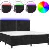Box spring postel s matrací a LED 200x200 cm samet [3136083] (Barva Světle šedá)