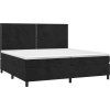 Box spring postel s matrací a LED 200x200 cm samet [3136083] (Barva Světle šedá)