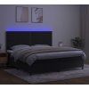 Box spring postel s matrací a LED 200x200 cm samet [3136083] (Barva Světle šedá)