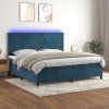Box spring postel s matrací a LED 200x200 cm samet [3136083] (Barva Světle šedá)
