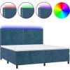Box spring postel s matrací a LED 200x200 cm samet [3136083] (Barva Světle šedá)