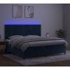 Box spring postel s matrací a LED 200x200 cm samet [3136083] (Barva Světle šedá)