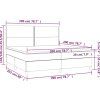 Box spring postel s matrací a LED 200x200 cm samet [3136083] (Barva Světle šedá)