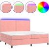 Box spring postel s matrací a LED 200x200 cm samet [3136083] (Barva Světle šedá)