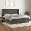 Box spring postel s matrací 200x200 cm samet [3129172] (Barva Tmavě šedá)