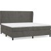 Box spring postel s matrací 200x200 cm samet [3129172] (Barva Tmavě šedá)