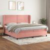 Box spring postel s matrací 200x200 cm samet [3129172] (Barva Tmavě šedá)