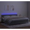 Box spring postel s matrací a LED 200x200 cm samet [3134363] (Barva Světle šedá)