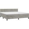 Box spring postel s matrací a LED 200x200 cm samet [3134363] (Barva Světle šedá)