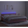 Box spring postel s matrací a LED 200x200 cm samet [3134363] (Barva Světle šedá)