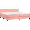 Box spring postel s matrací a LED 200x200 cm samet [3134363] (Barva Světle šedá)