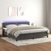 Box spring postel s matrací a LED 200x200 cm samet [3134363] (Barva Světle šedá)
