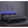 Box spring postel s matrací a LED 200x200 cm samet [3134363] (Barva Světle šedá)