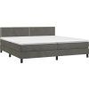 Box spring postel s matrací a LED 200x200 cm samet [3134363] (Barva Světle šedá)