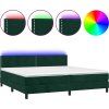 Box spring postel s matrací a LED 200x200 cm samet [3134363] (Barva Světle šedá)