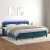 Box spring postel s matrací a LED 200x200 cm samet [3134363] (Barva Světle šedá)