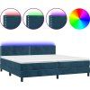 Box spring postel s matrací a LED 200x200 cm samet [3134363] (Barva Světle šedá)