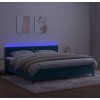 Box spring postel s matrací a LED 200x200 cm samet [3134363] (Barva Světle šedá)