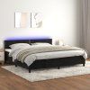 Box spring postel s matrací a LED 200x200 cm samet [3134363] (Barva Světle šedá)