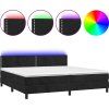 Box spring postel s matrací a LED 200x200 cm samet [3134363] (Barva Světle šedá)