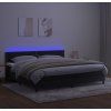 Box spring postel s matrací a LED 200x200 cm samet [3134363] (Barva Světle šedá)