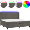 Box spring postel s matrací a LED 200x200 cm samet [3139524] (Barva Tmavě šedá)