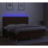 Box spring postel s matrací a LED 200x200 cm textil [3135706] (Barva Krémová)