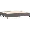 Box spring postel s matrací 200x200 cm umělá kůže [3128995] (Barva Šedá)