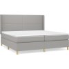 Box spring postel s matrací 200x200 cm textil [3131937] (Barva Světle šedá)