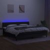 Box spring postel s matrací a LED 200x200 cm textil [3133423] (Barva Černá)