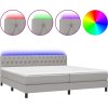 Box spring postel s matrací a LED 200x200 cm textil [3133423] (Barva Černá)
