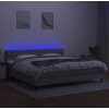 Box spring postel s matrací a LED 200x200 cm textil [3133423] (Barva Černá)