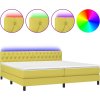 Box spring postel s matrací a LED 200x200 cm textil [3133423] (Barva Černá)