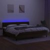 Box spring postel s matrací a LED 200x200 cm textil [3133423] (Barva Černá)