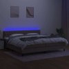 Box spring postel s matrací a LED 200x200 cm textil [3133423] (Barva Černá)